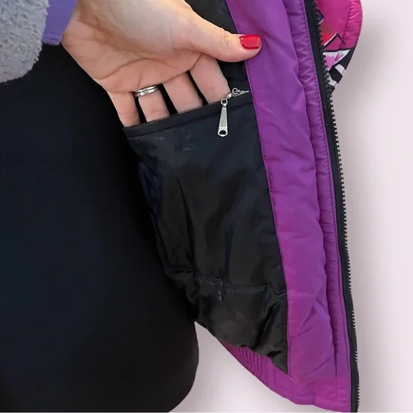 Vintage Kaelin Ski Wear Snuggler insulated jacket purple red geometric like new - Picture 12 of 16